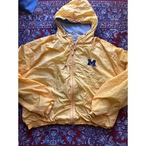 Vintage Michigan Wolverines Jacket Mens Large y2k Steve Barrys Yellow